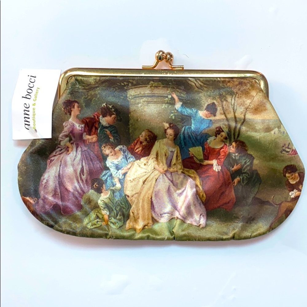 Anne Bocci Italian made satin printed clutch
